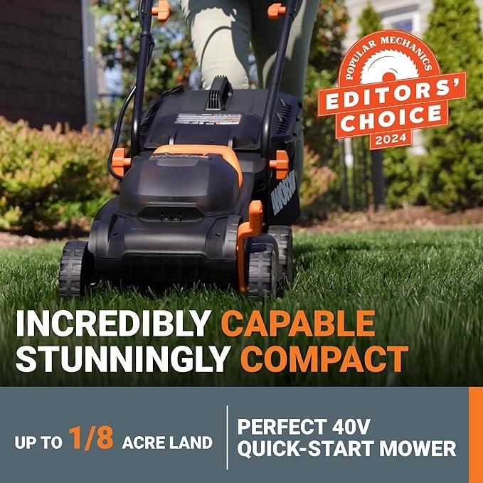 Worx 40V 14" Cordless Lawn Mower for Small Yards