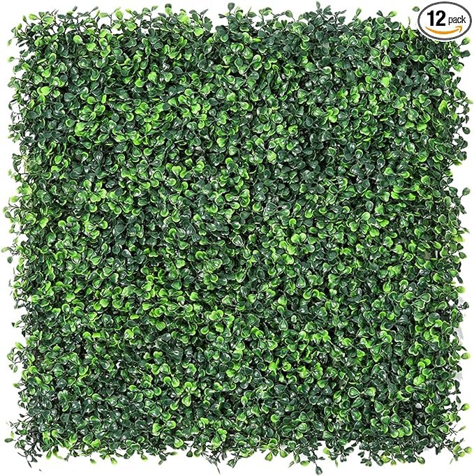 Sunnyglade 12 Pieces 20"x 20" Artificial Boxwood Panels Topiary Hedge Plant