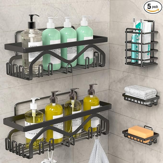 Coraje Shower Caddy, Shower Shelves [5-Pack]