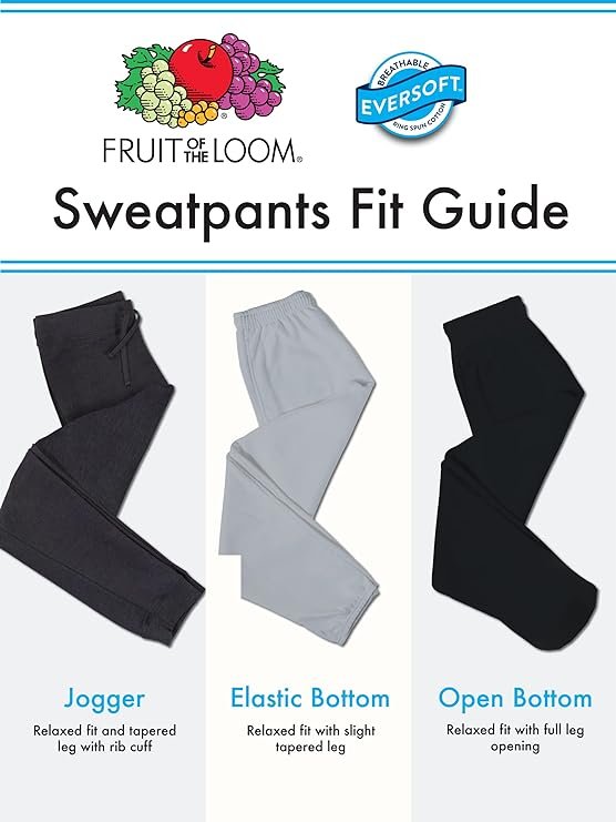 Fruit of the Loom Eversoft Fleece Elastic Bottom Sweatpants with Pockets